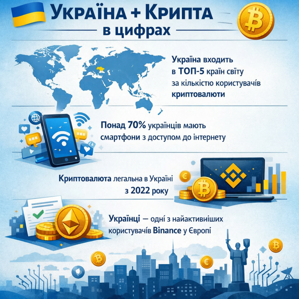 Україна криптовалюта статистика користувачів та популярність крипти в Україні цифри