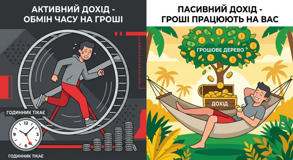 активний та пасивний дохід різниця способи заробітку та фінансова свобода